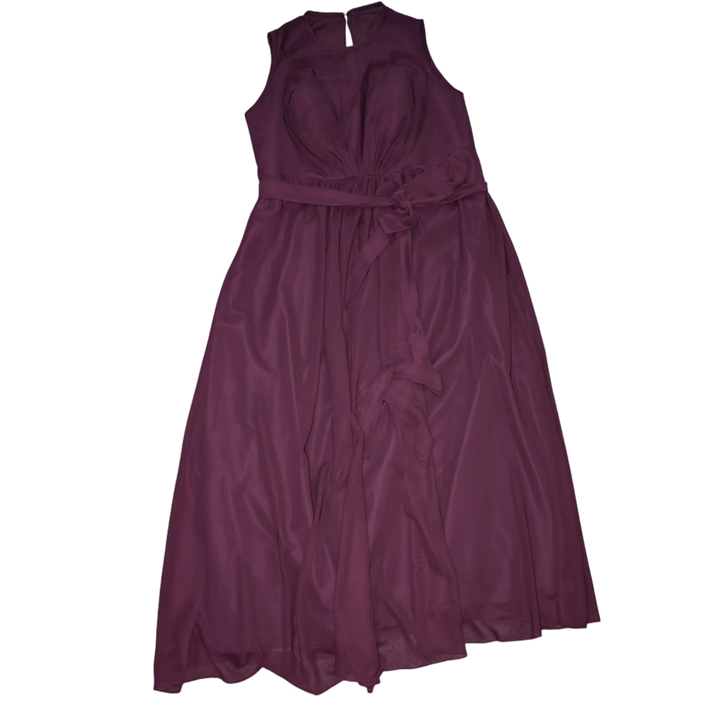 NWT Duntery Purple Chiffon Floor Length Bridesmaid Dress, Plus Size 24 - Picture 8 of 13